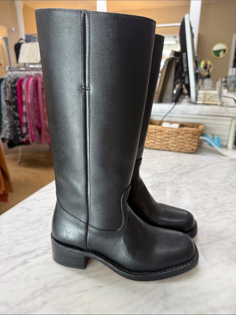 Frye NEW! Black Gatsby Leather 14L Campus Boot Size 7 - Picture 4 of 14